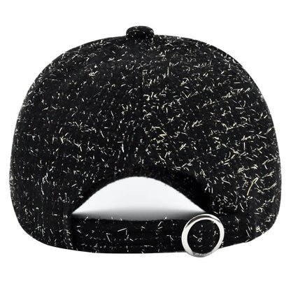 Metal M Patch Baseball Cap Black Elegant Man Hat