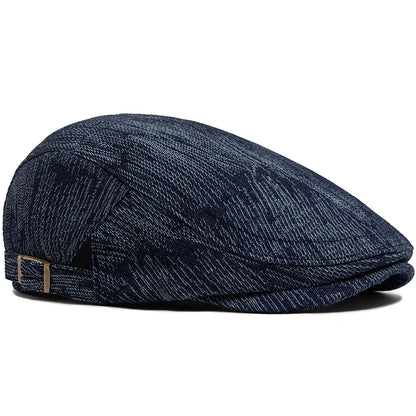 Fashion Denim Men's Beret Vintage Print Newsboy Caps