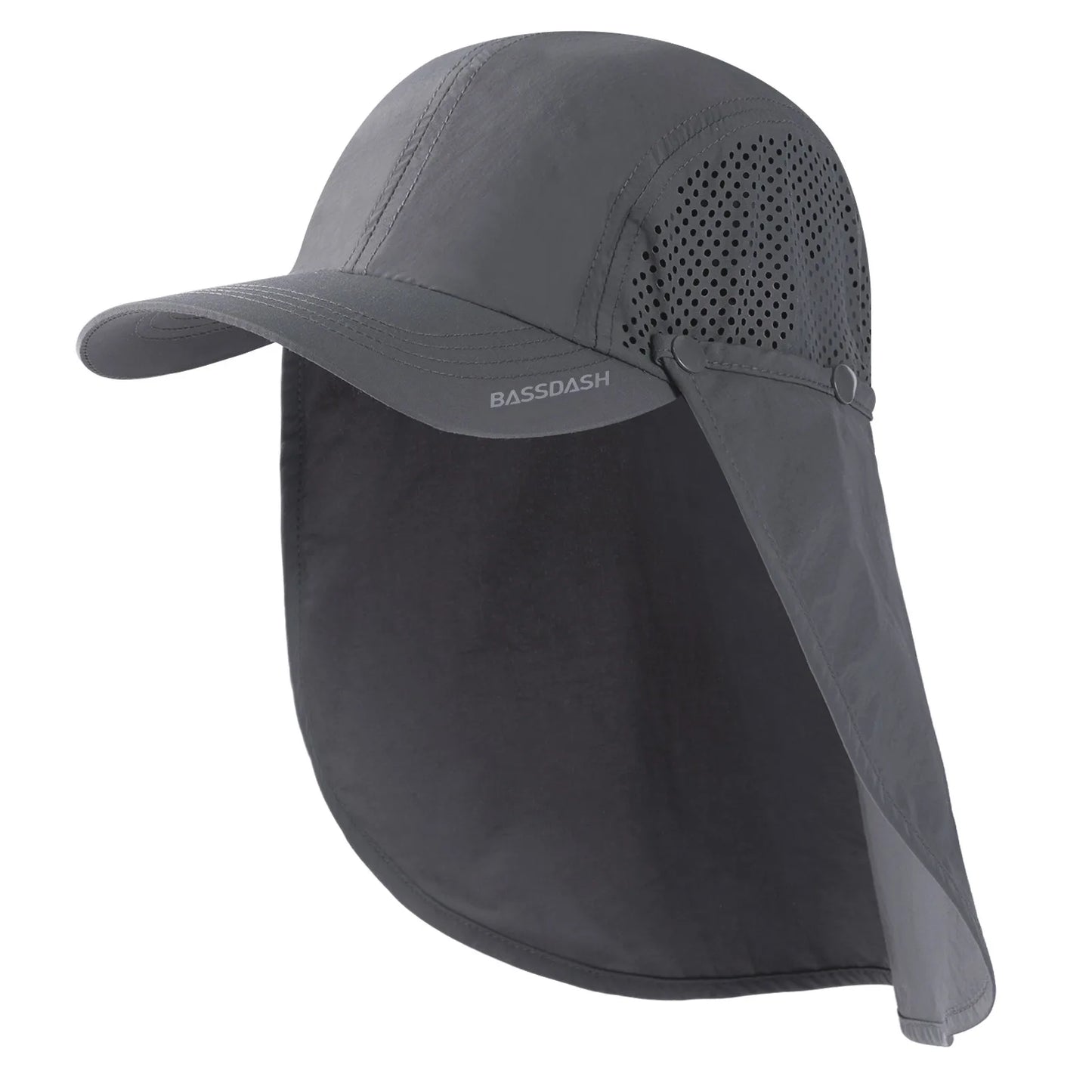 UPF 50+ Foldable Fishing Hat Baseball Cap With Removable Neck Flap Portable