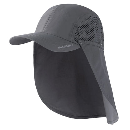 UPF 50+ Foldable Fishing Hat Baseball Cap With Removable Neck Flap Portable