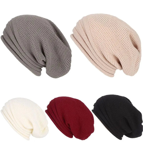 Skiing Slouchy Baggy Winter Hat Beanie Hat Wool Knitted Warm Cap