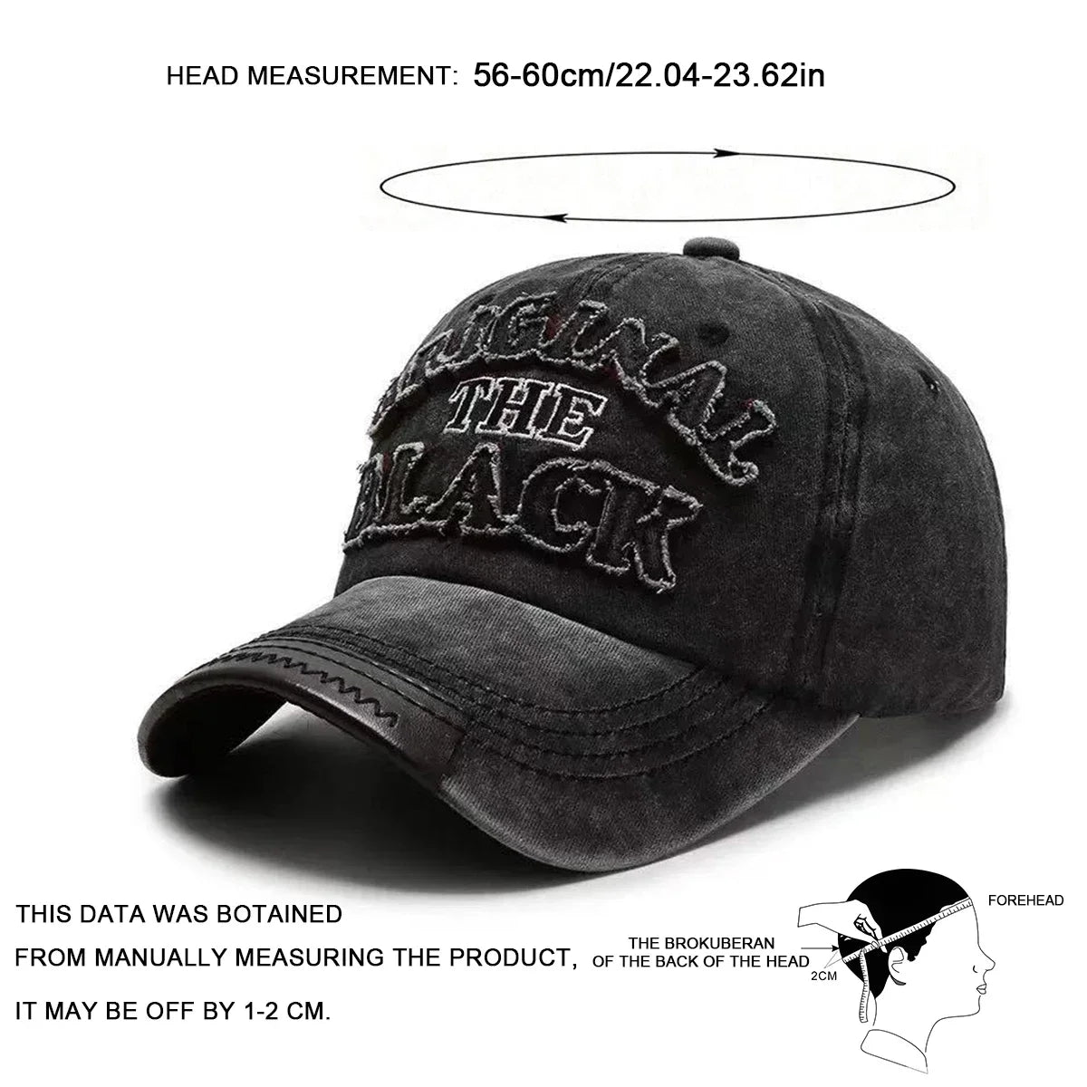 Water Wash Embroidery Baseball Caps