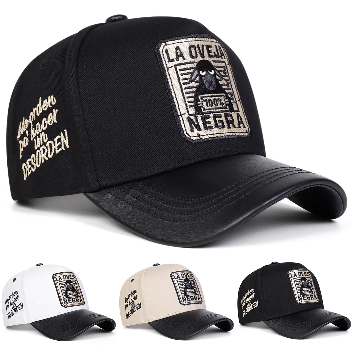 Unisex LA Oveja Negra Letter Embroidery Baseball Caps Spring and Autumn Sports Cap