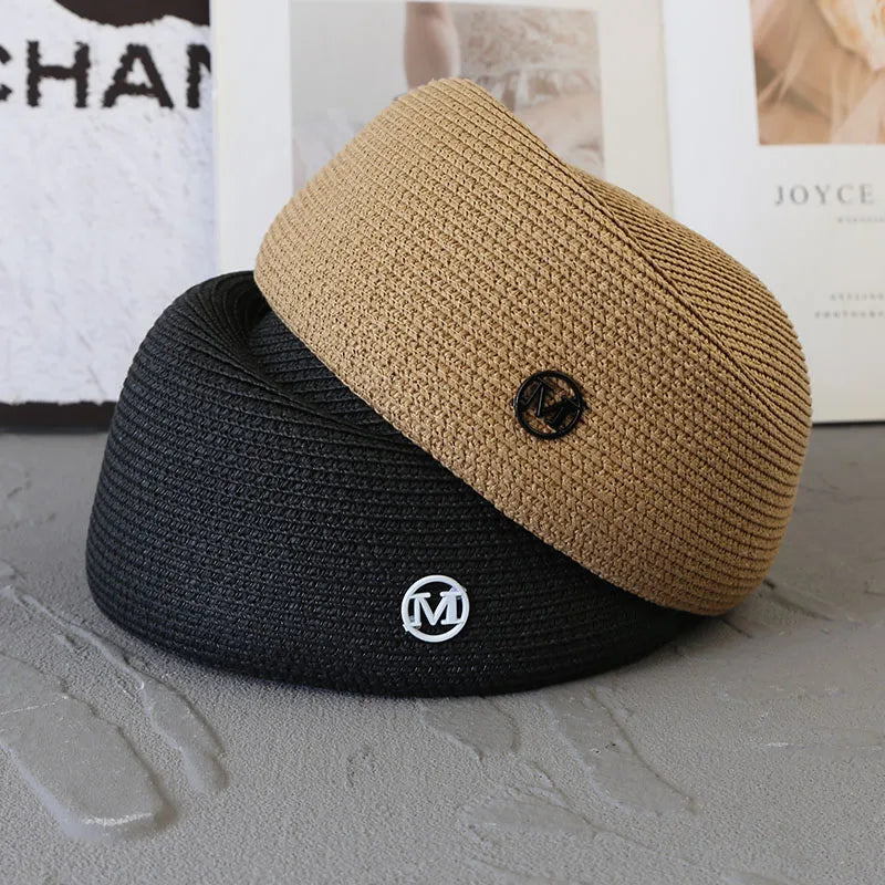 Straw Pillbox Hat Summer Beret Sun Hats Japanese Retro Weeding Fedora Hat