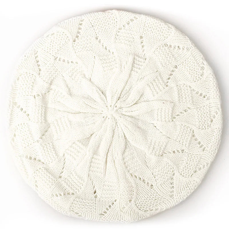 Women's Plain Color Knit Beret Hat Ladies French Artist Beret Hats