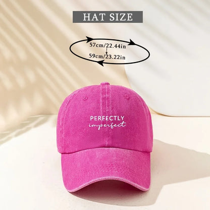 1pc Vintage "Perfectly Imperfect" Washed Baseball Cap