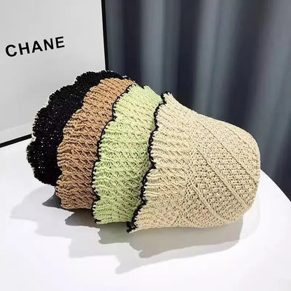 Japanese Lace Hollowed Out Breathable Thin Straw Fisherman Hat
