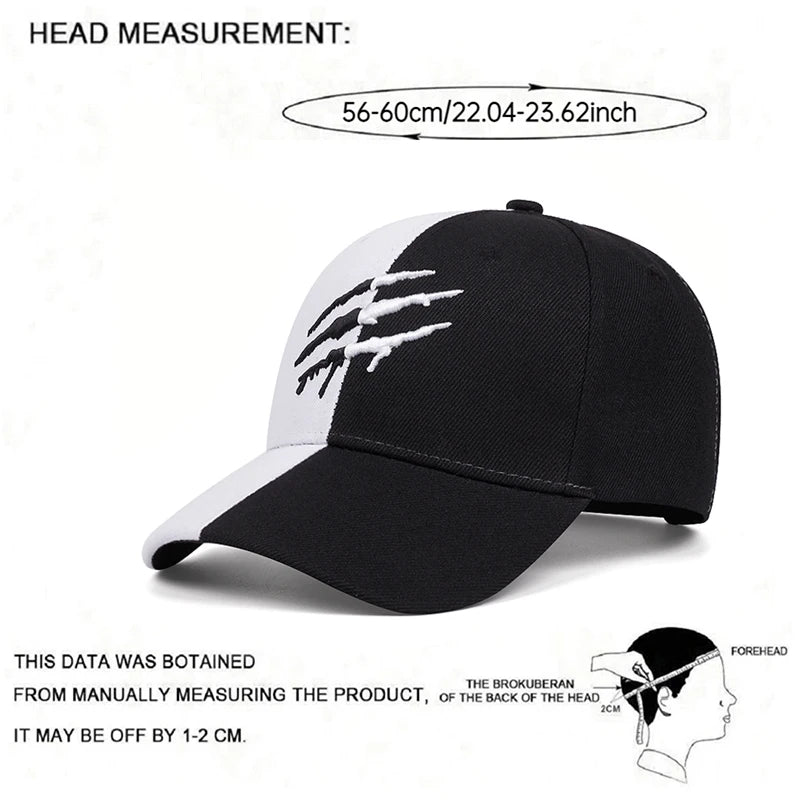 Personalized Pop Baseball Hat Claw print Embroidery Street Pop Hip Hop Hat