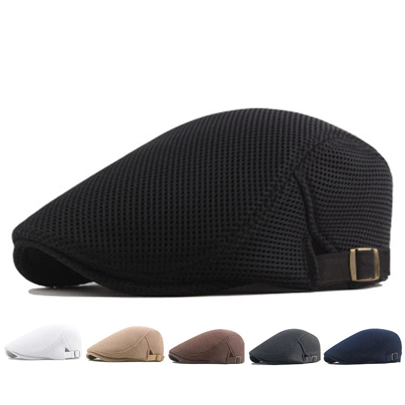 Men Mesh Newsboy Caps British Painters Hats