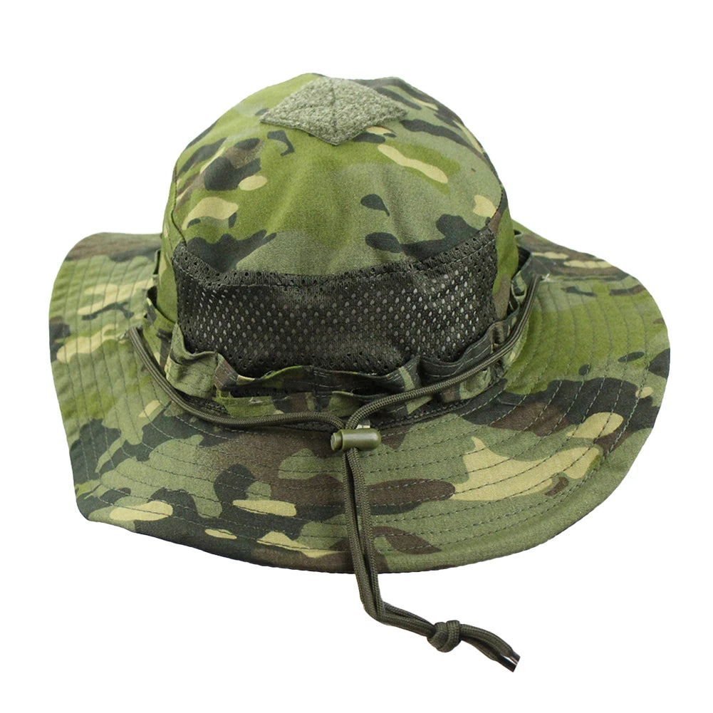 Camouflage Enthusiasts Square Pocket Camo Bonnie Cap US Bucket Benny Hats Fishing