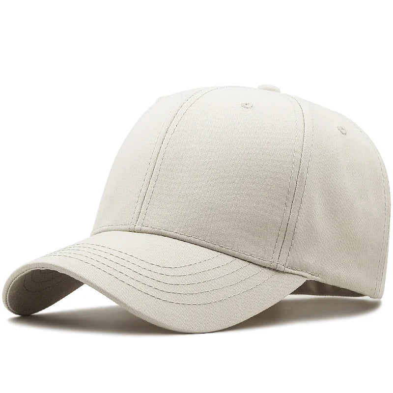 Adult Hard Cotton Big Size Baseball Hat Woman Solid Color Sun Cap Hiphop Man