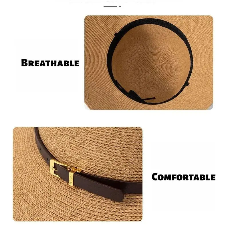 Woven Women's Summer Straw Hat With Wide Brim Sun Protection Sun Hat