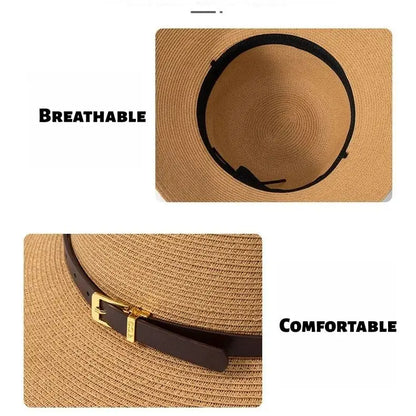 Woven Women's Summer Straw Hat With Wide Brim Sun Protection Sun Hat