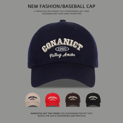 3D Letter Embroidered Soft Top Baseball Cap