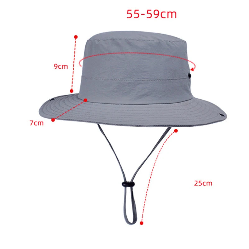 New Custom Logo Men Quick Drying Bucket Hats Fisherman Cap