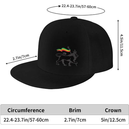 Rasta Lion Of Judah Flat Brim Baseball Cap