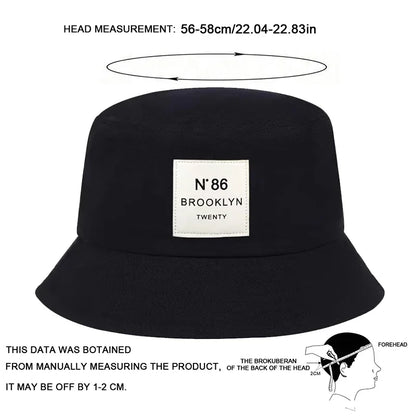 Unisex Panama Bucket Hat Brooklyn Leather Label Fisherman Hat