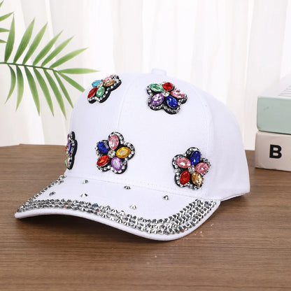 Colorful Flower Shining Baseball Cap Unique Stylish Cowboy Hat