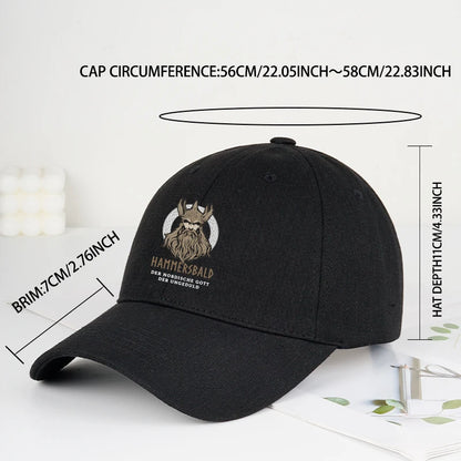 Hammers Bald Printed Baseball Cap Soft Comfortable Lightweight Breathable Adjustable Retro Viking Style