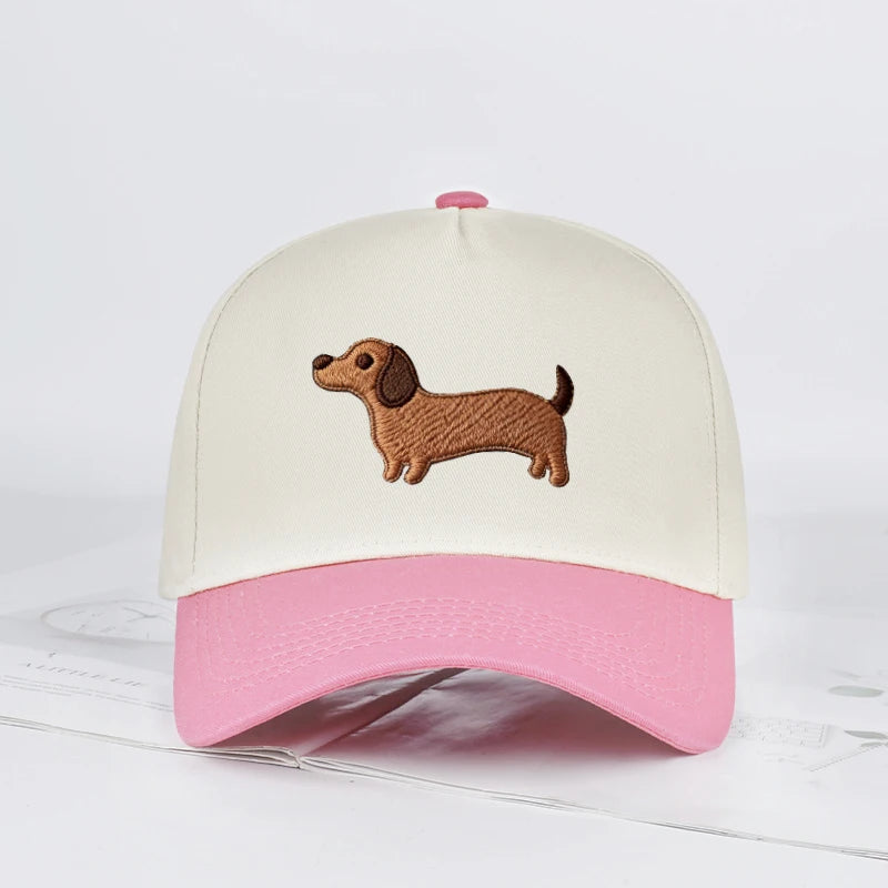 Cute Dachshund Embroidered Baseball Cap