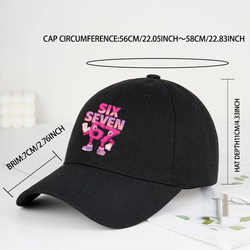 Cartoon 67 Six Seven Print Baseball Cap