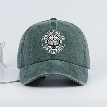 Tiger Logo Washed Baseball Cap Soft Comfortable Lightweight Breathable Adjustable Trendy Fashion Unisex
