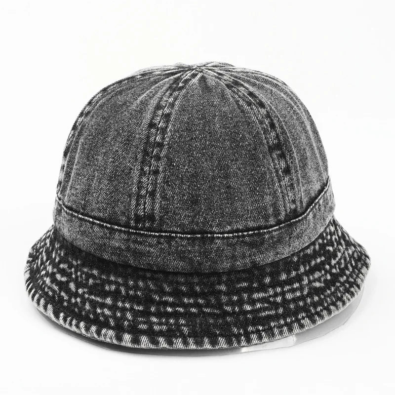 Washed Denim Bucket Hat Women Fisherman's Hat Bucket Hat