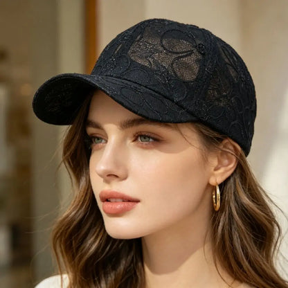 Lace Flower Embroidery Summer Baseball Cap