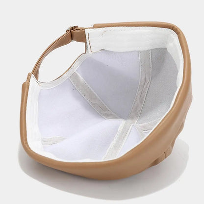 Men Women PU Leather Landlord Caps Retro Autumn Winter