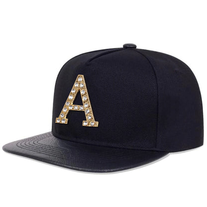 Unisex A Letter Label With Drill Hip-Hop Hats Spring Autum