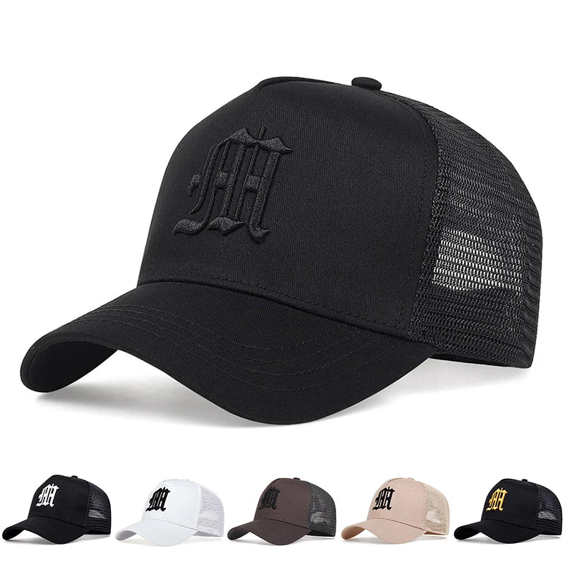 Unisex Gothic Letter Embroidery Baseball Net Caps