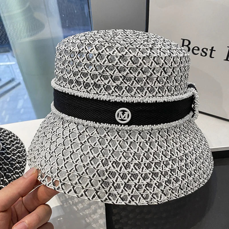 Korean  Breathable Hollow Fisherman Hat Bucket Hat for Women's Summer Outings