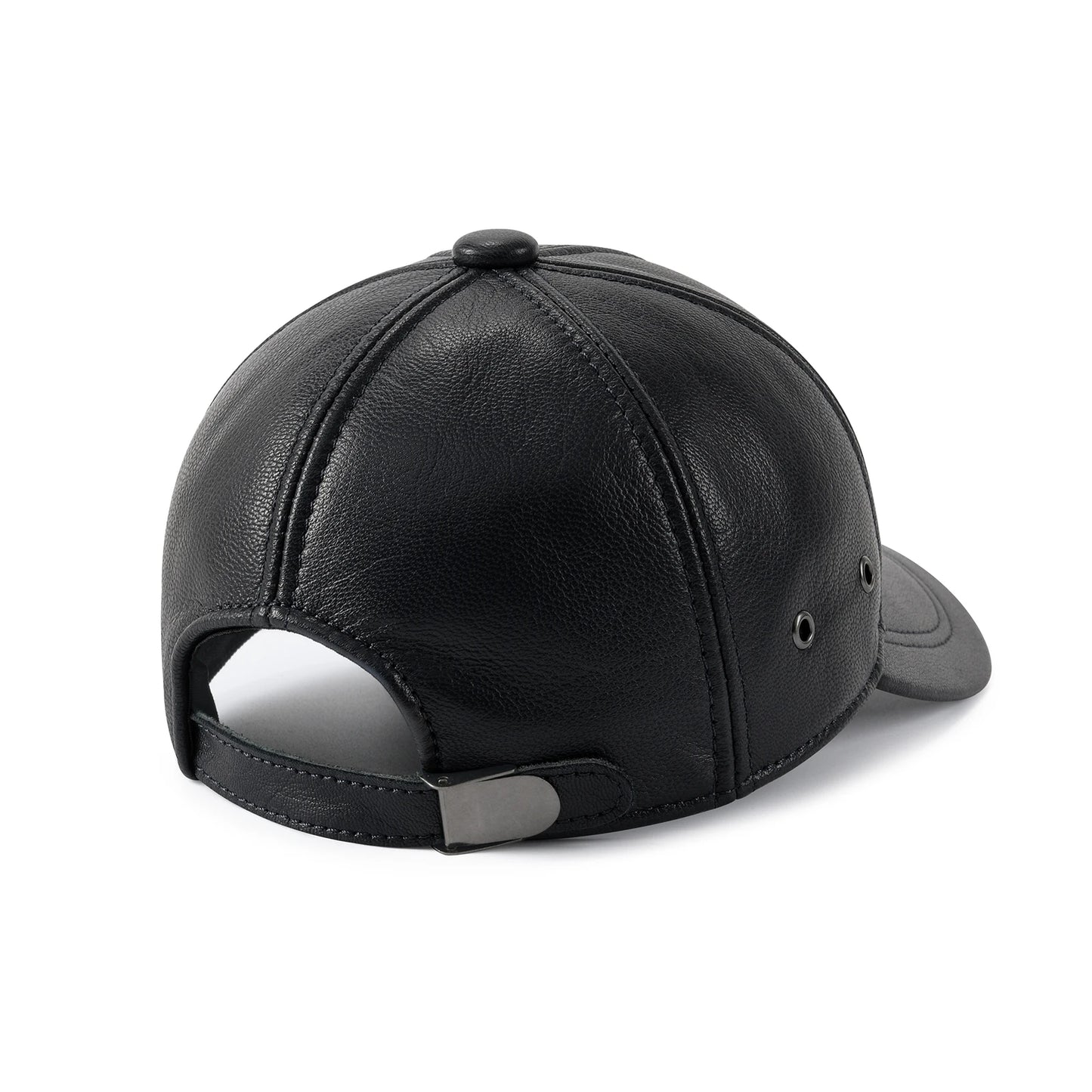 Men's Adjustable Baseball Cap Winter Driving Hunting Fishing Hat Genuine Leather Ivy