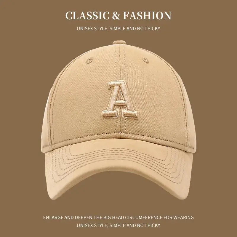 Classic A Letter Embroidery Baseball Cap for Women Men