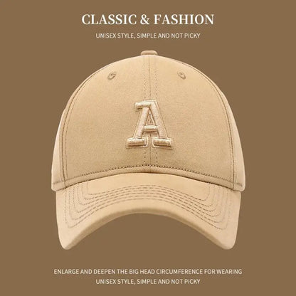 Classic A Letter Embroidery Baseball Cap for Women Men