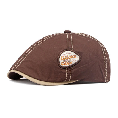 Letter Embroidery Retro British Style Beret