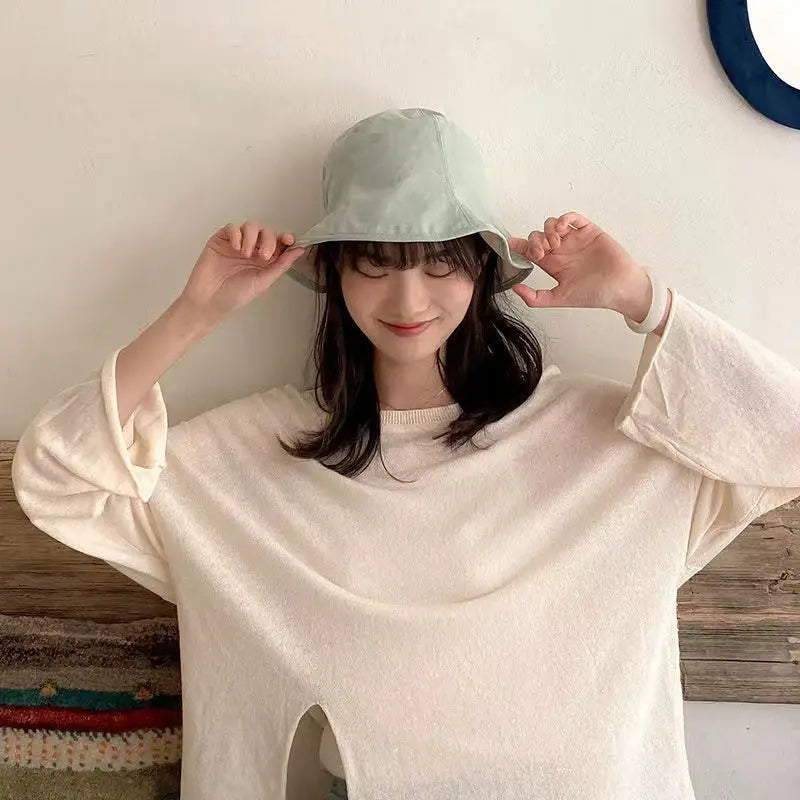 Pleated Women Fisherman Hat Korean Girl Sunshade Basin Hat