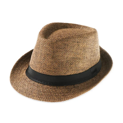 Straw Sun Hat Casual Breathable Cowboy Wide Brim Jazz Hat