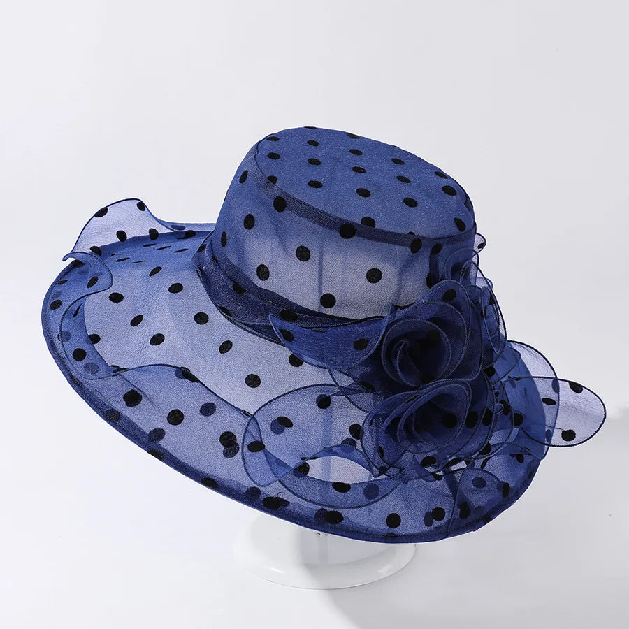 Unique Design Organza Sun Hats For Women Wide Brim
