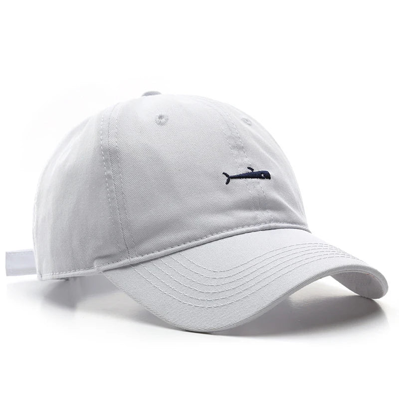Simple Baseball Cap Men Sebound Hat Whale Embroidery Casual Hat