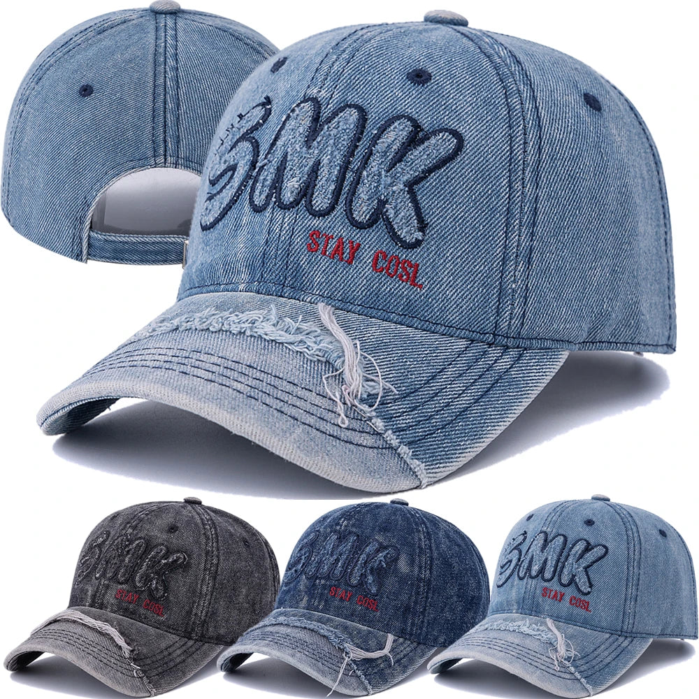 Unisex Washed Cotton Raw Hem Baseball Cap