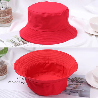 Panama Bucket Hat Candy Color/Hip Hop Maple Leaf Cotton