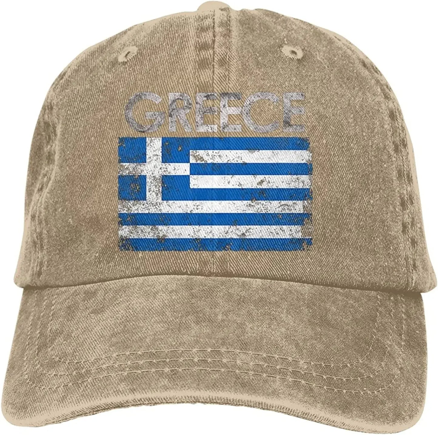 Greek Flag of Greece Denim Hats for Mens Womens Baseball Caps