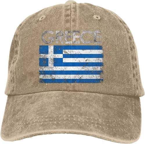 Greek Flag of Greece Denim Hats for Mens Womens Baseball Caps