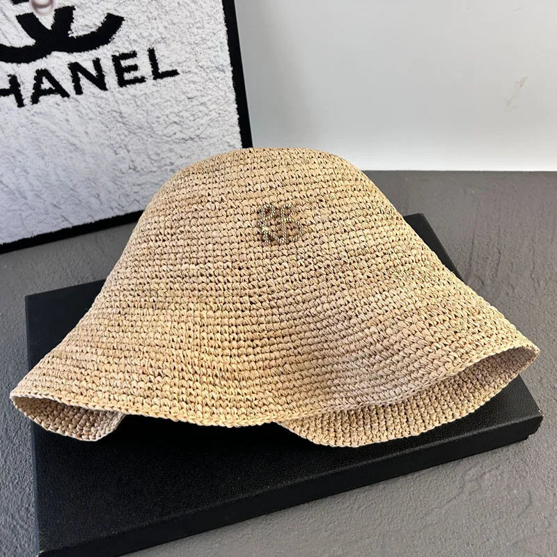 Designer Raffia Sun Hats Luxury Letter Straw Bucket Hats