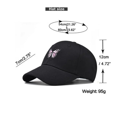 Embroidery Butterfly Baseball Cap Women's Spring Summer