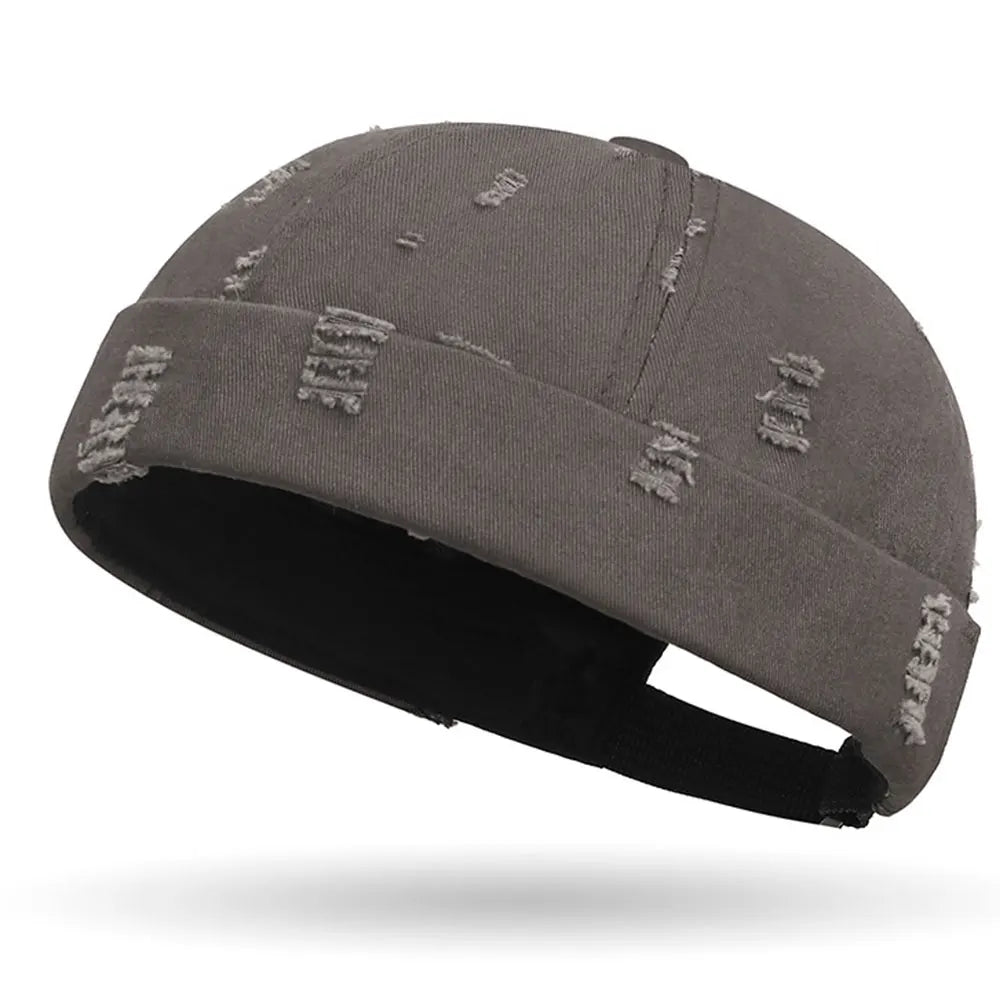 Washed Cotton Destroyed Ripped Docker Cap