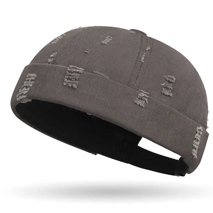 Washed Cotton Destroyed Ripped Docker Cap