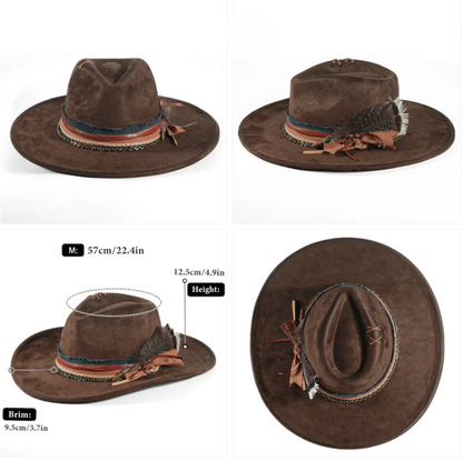Handmade Fedora Hat Suede Men's And Women's Hat