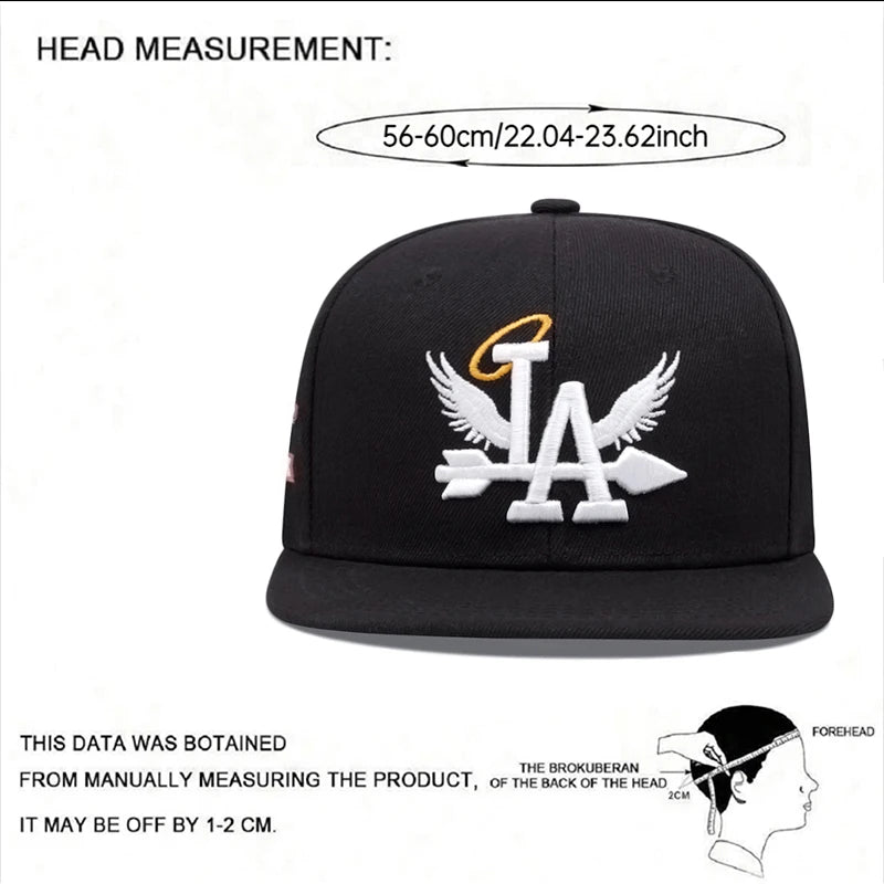 LA Wings Side Coconut Embroidered Flat Edge Hat Street Hip Hop Hat